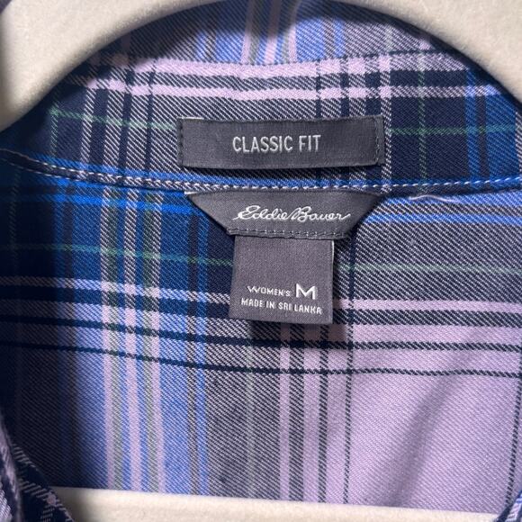 Eddie Bauer Womens Classic Fit Plaid Button Up Shirt Size Medium Business Casual - Picture 5 of 6